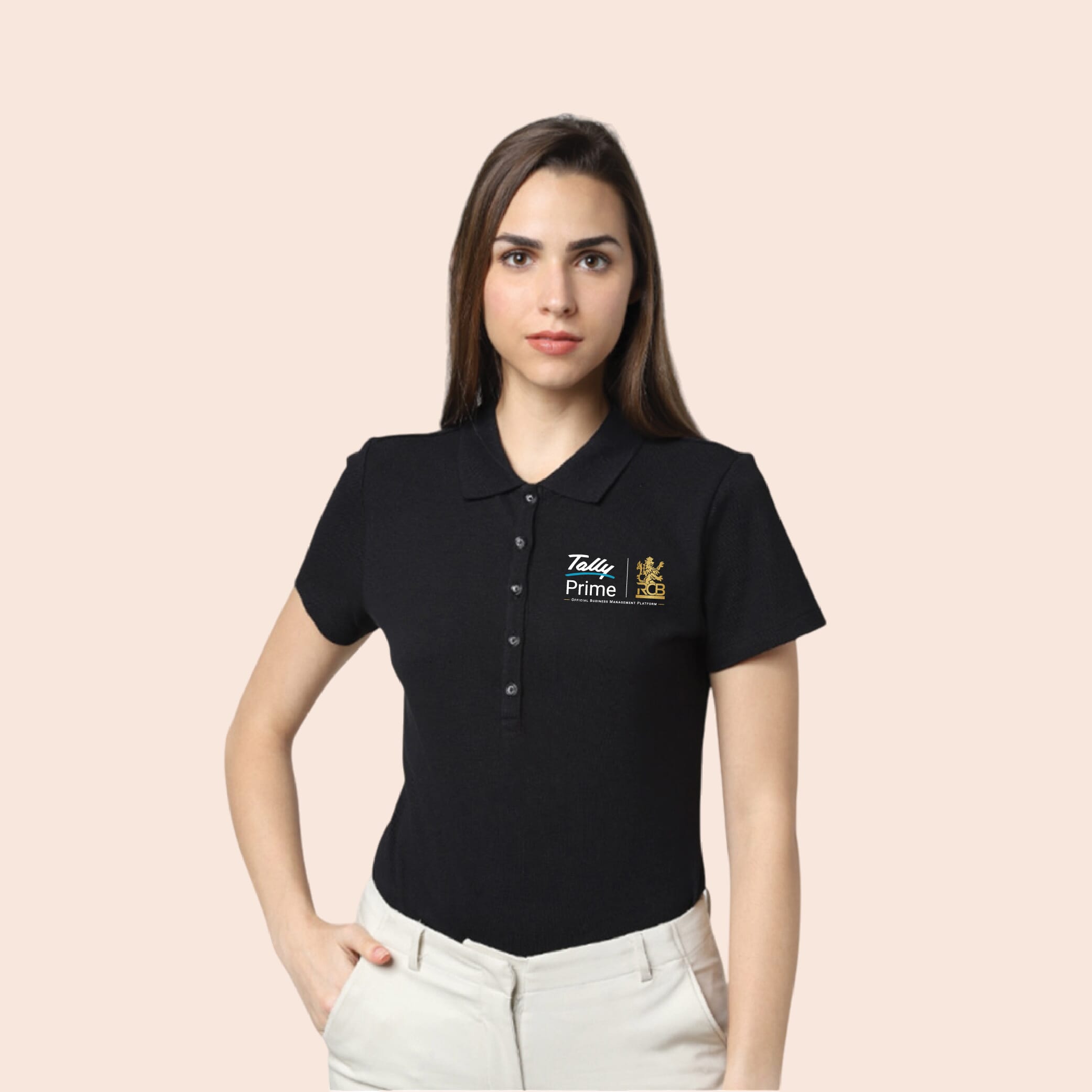 VeroModa Plain Polo Women's T-Shirt- Black